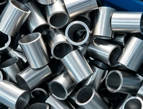 Machined cylindrical sleeves with open bores and flat end faces