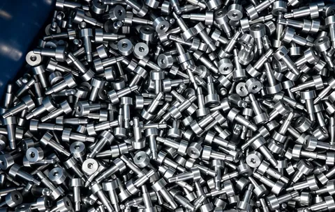 Stainless steel turned parts with flanges, stepped bodies and end holes