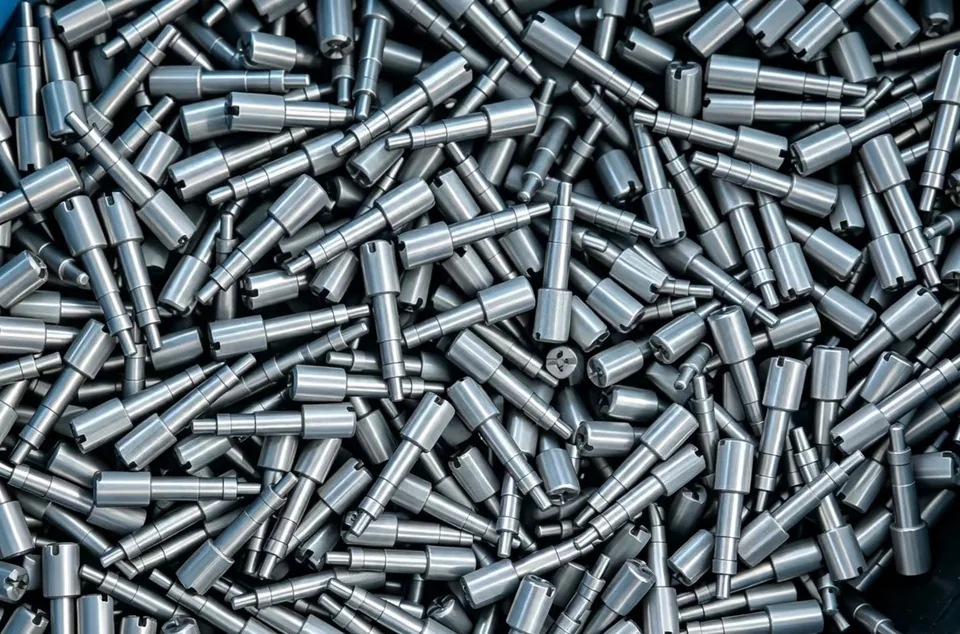Product photograph of stepped turned pins with end slots