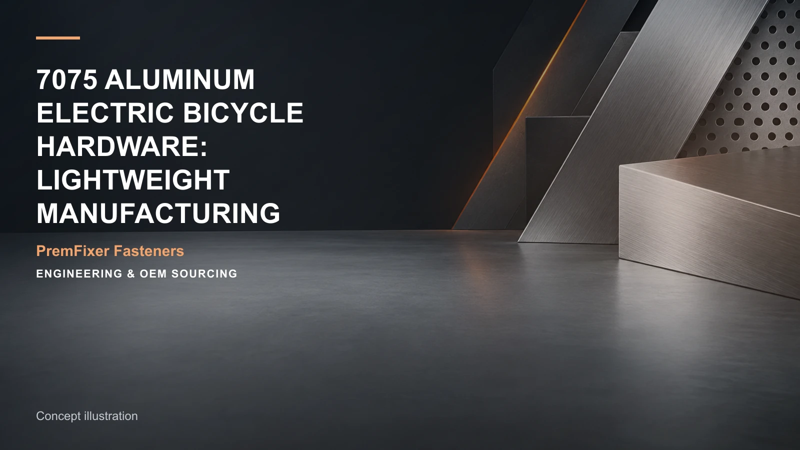 Concept illustration for 7075 Aluminum Electric Bicycle Hardware: Lightweight Manufacturing.