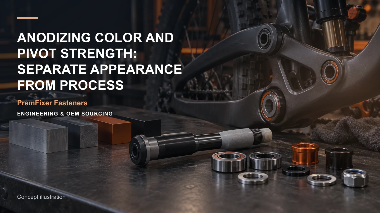 Concept illustration for Anodizing Color and Pivot Strength: Separate Appearance from Process.