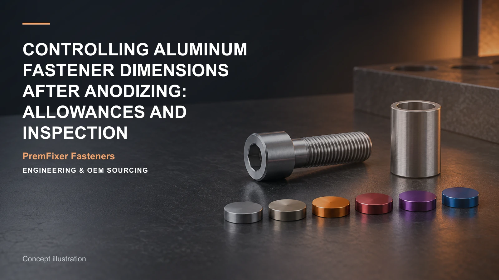 Concept illustration for Controlling Aluminum Fastener Dimensions After Anodizing: Allowances and Inspection.