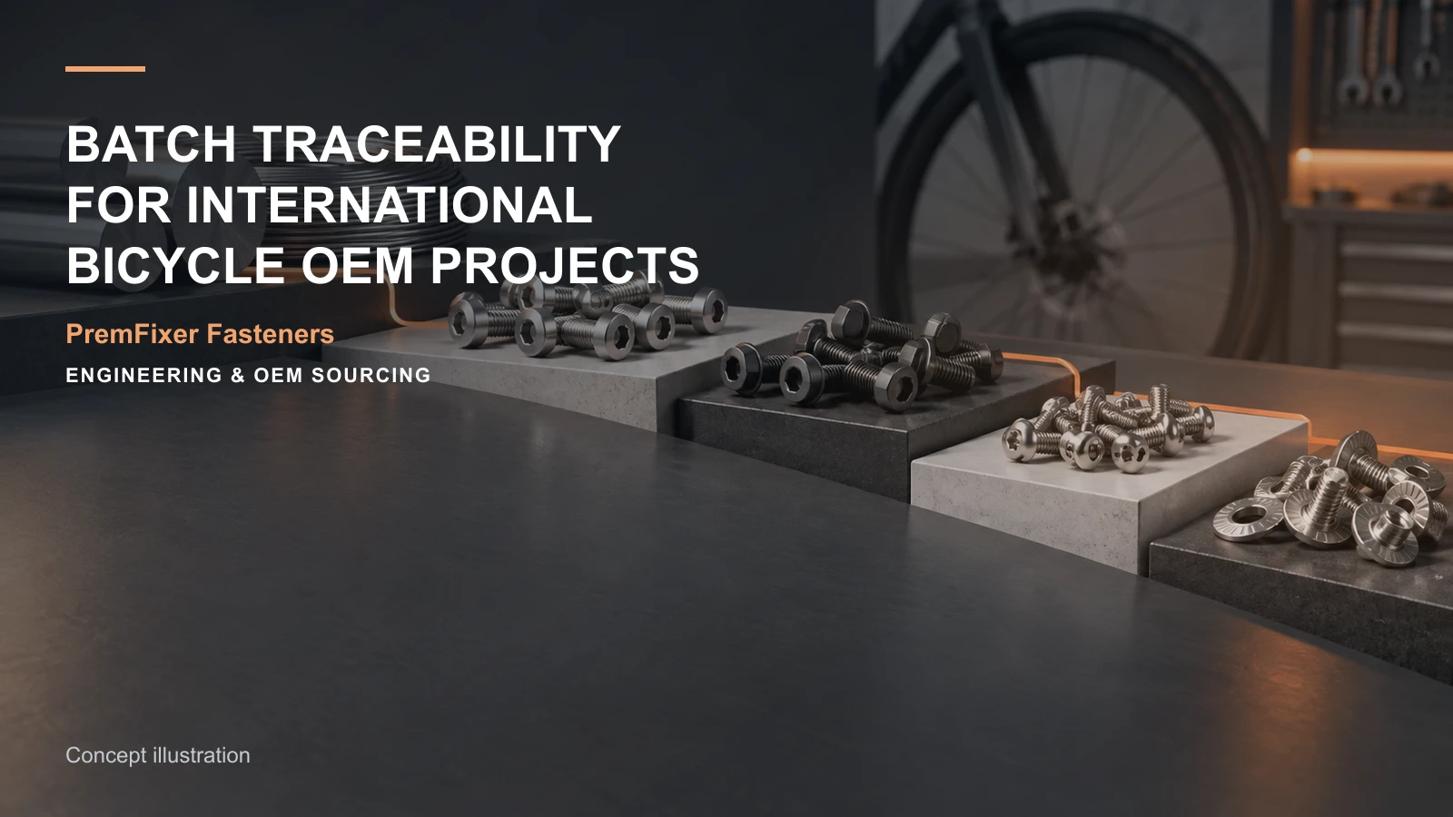Concept illustration for Batch Traceability for International Bicycle OEM Projects.