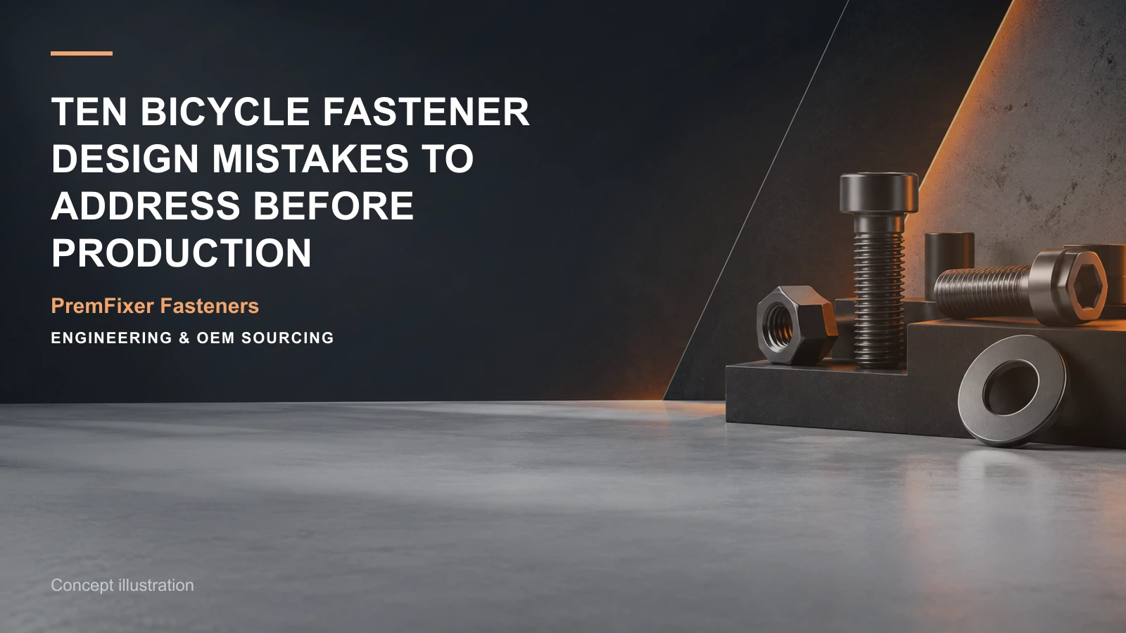 Concept illustration for Ten Bicycle Fastener Design Mistakes to Address Before Production.