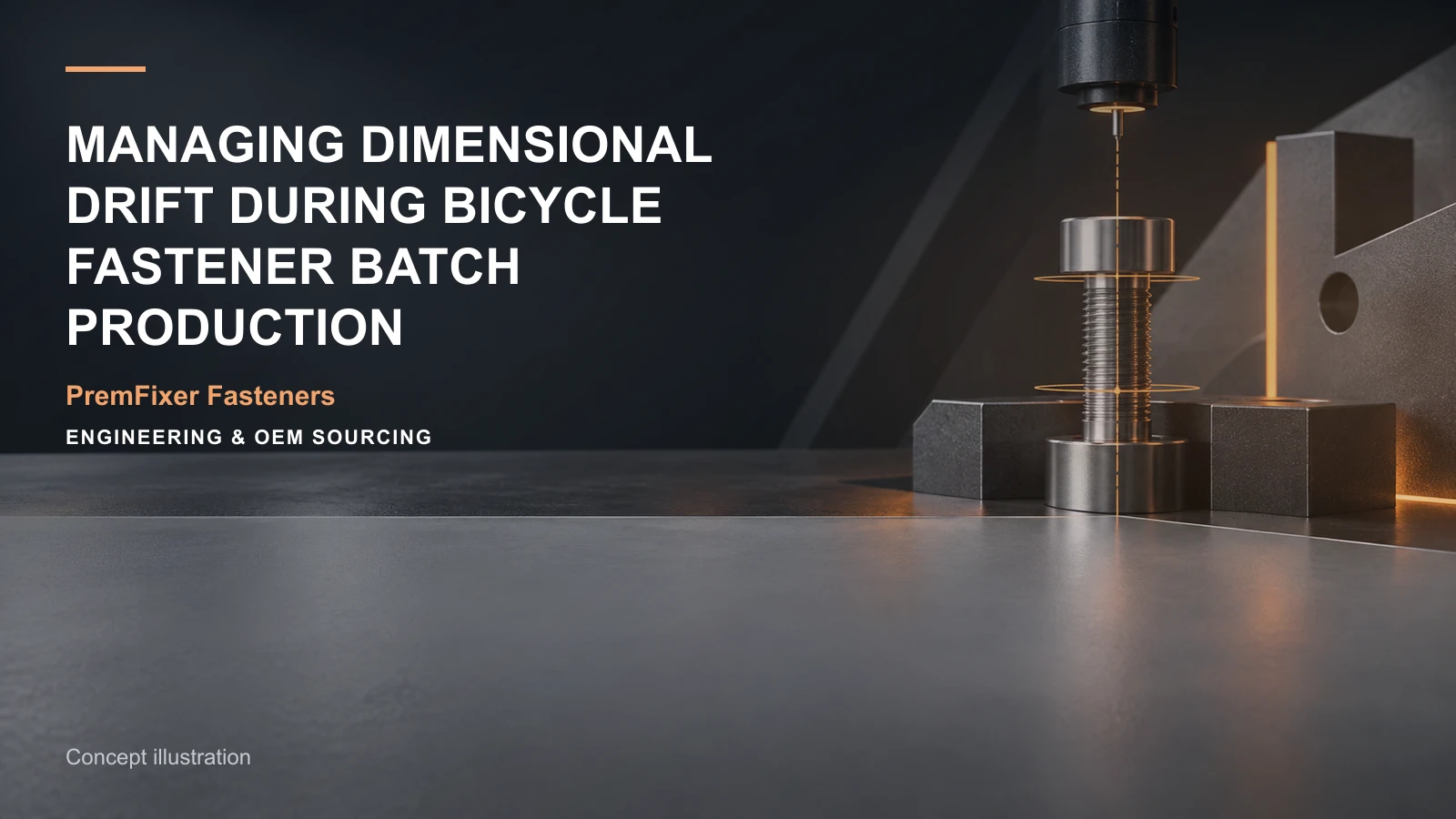 Concept illustration for Managing Dimensional Drift During Bicycle Fastener Batch Production.