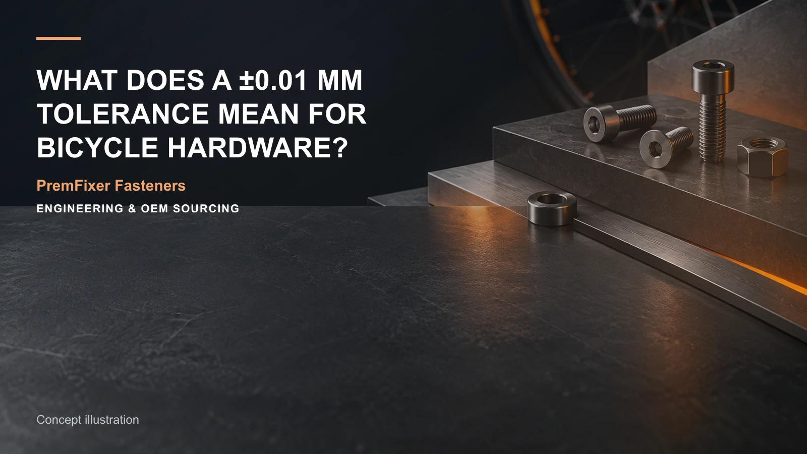 Concept illustration for What Does a ±0.01 mm Tolerance Mean for Bicycle Hardware?.