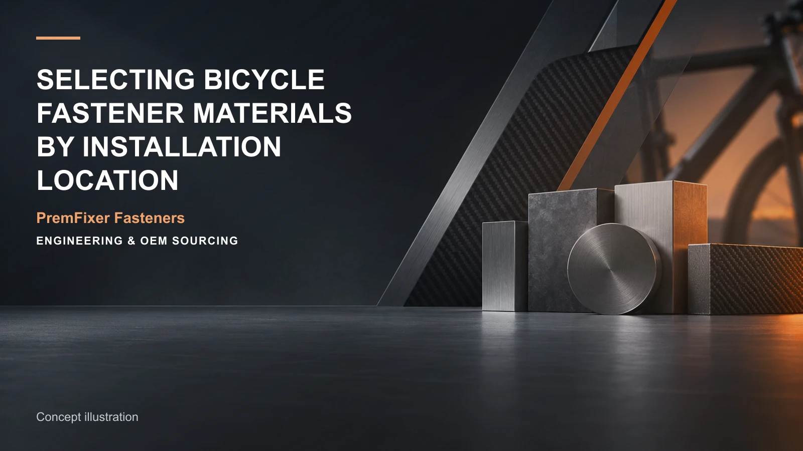 Concept illustration for Selecting Bicycle Fastener Materials by Installation Location.