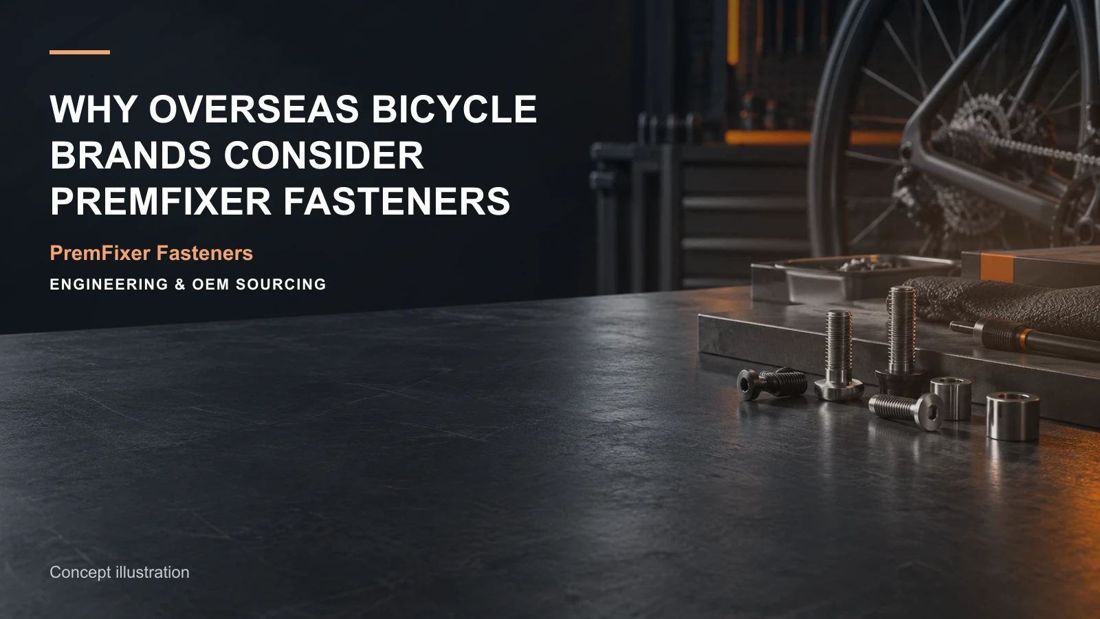 Concept illustration for Why Overseas Bicycle Brands Consider PremFixer Fasteners.