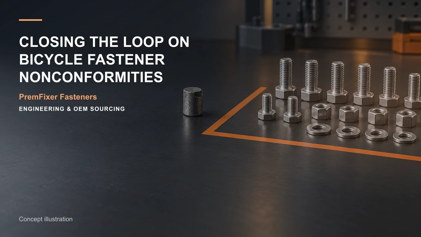 Concept illustration for Closing the Loop on Bicycle Fastener Nonconformities.