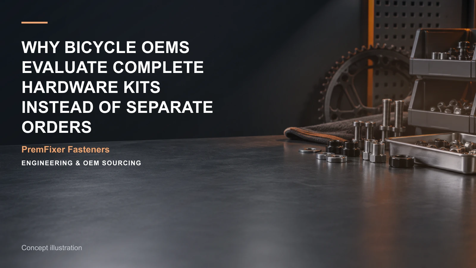Concept illustration for Why Bicycle OEMs Evaluate Complete Hardware Kits Instead of Separate Orders.