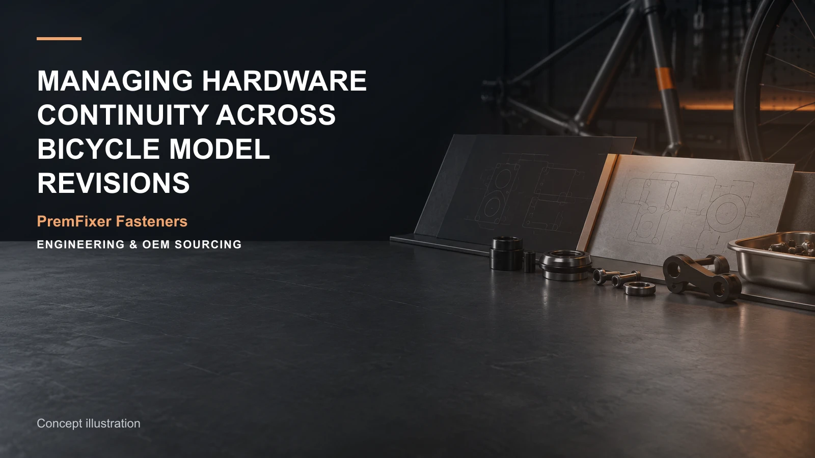 Concept illustration for Managing Hardware Continuity Across Bicycle Model Revisions.