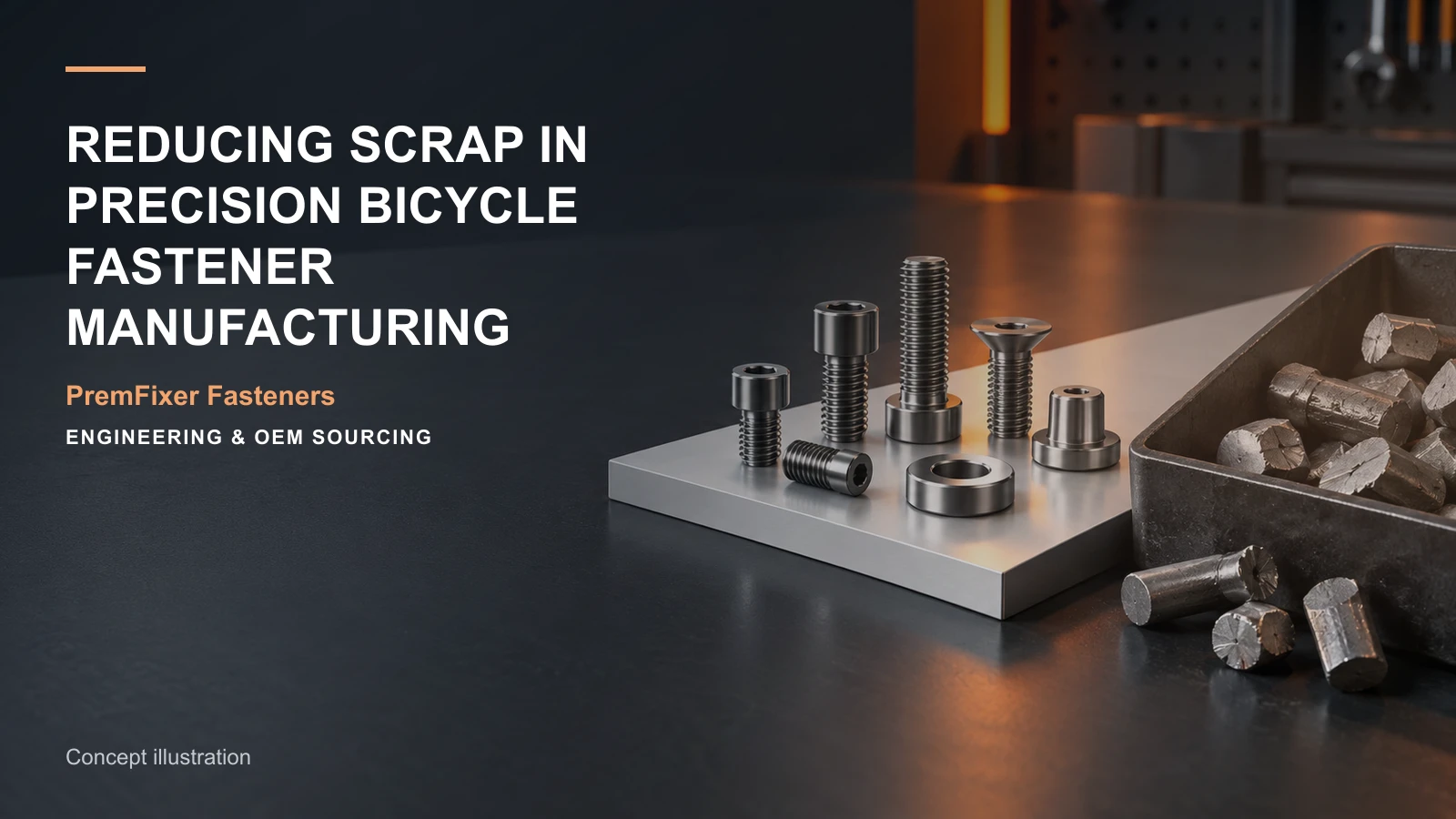 Concept illustration for Reducing Scrap in Precision Bicycle Fastener Manufacturing.