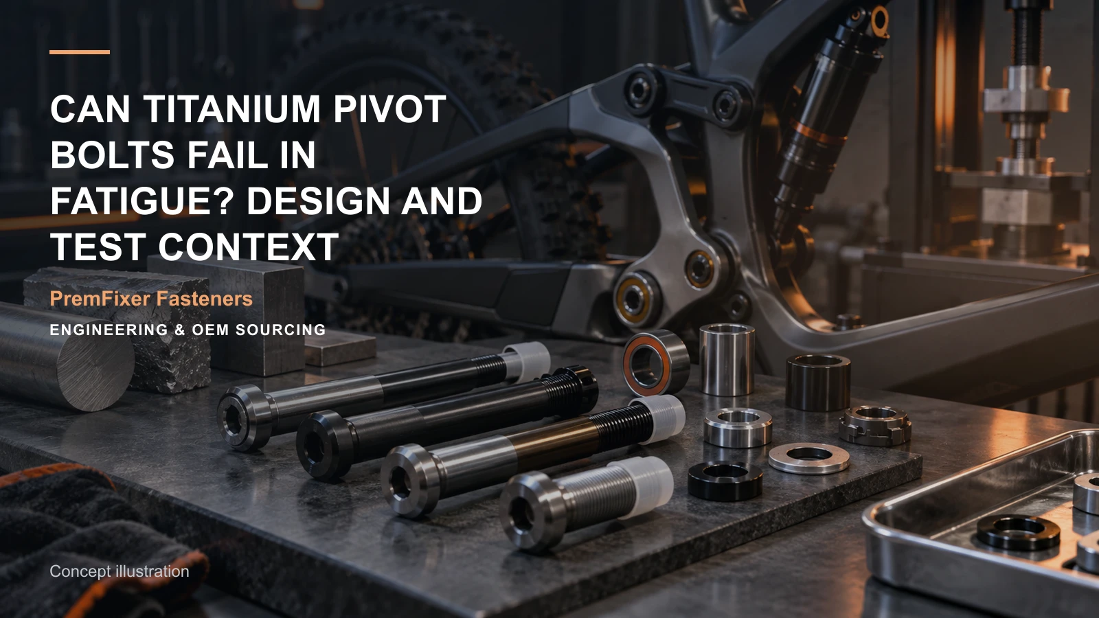 Concept illustration for Can Titanium Pivot Bolts Fail in Fatigue? Design and Test Context.