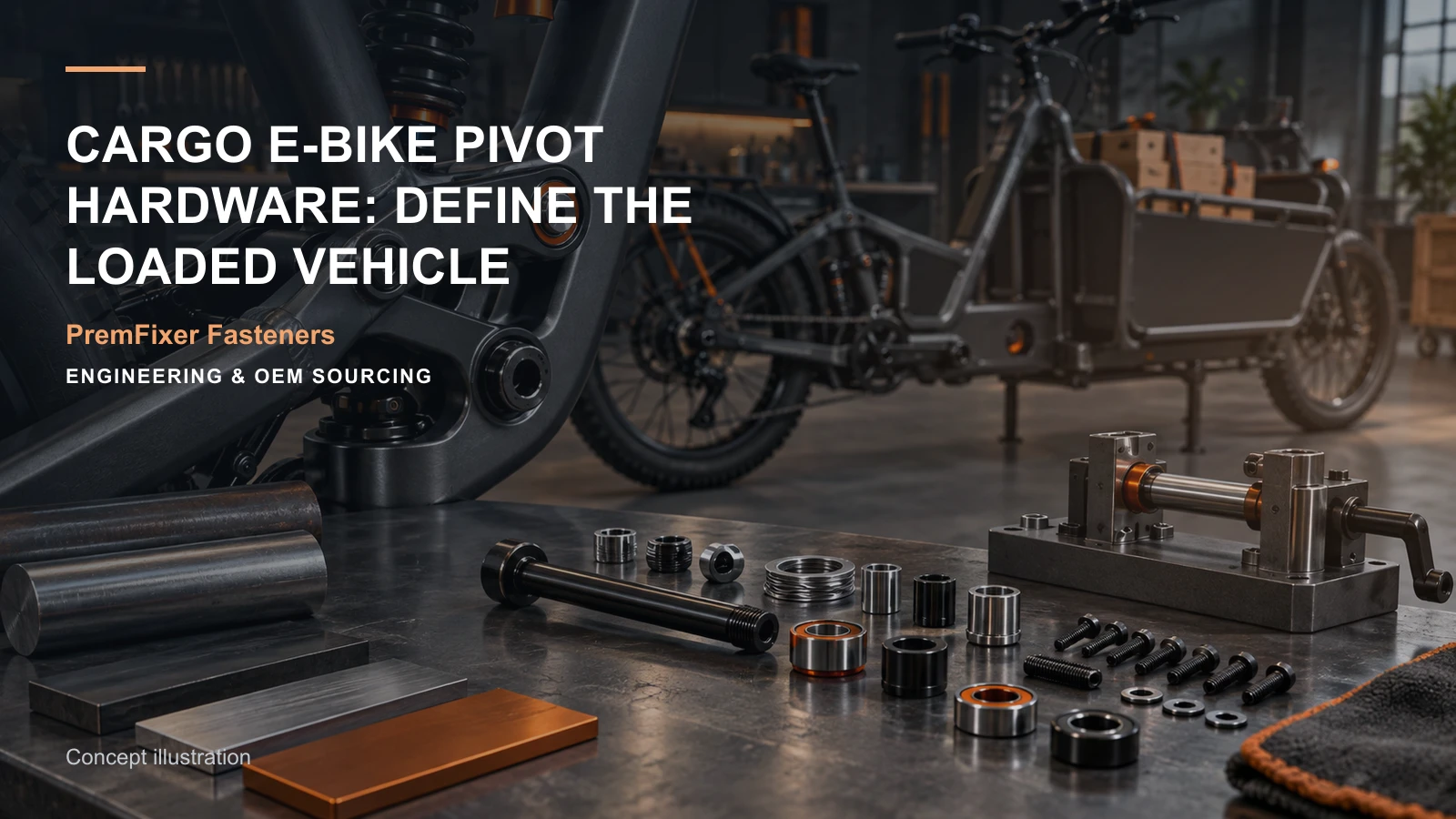 Concept illustration for Cargo E-Bike Pivot Hardware: Define the Loaded Vehicle.