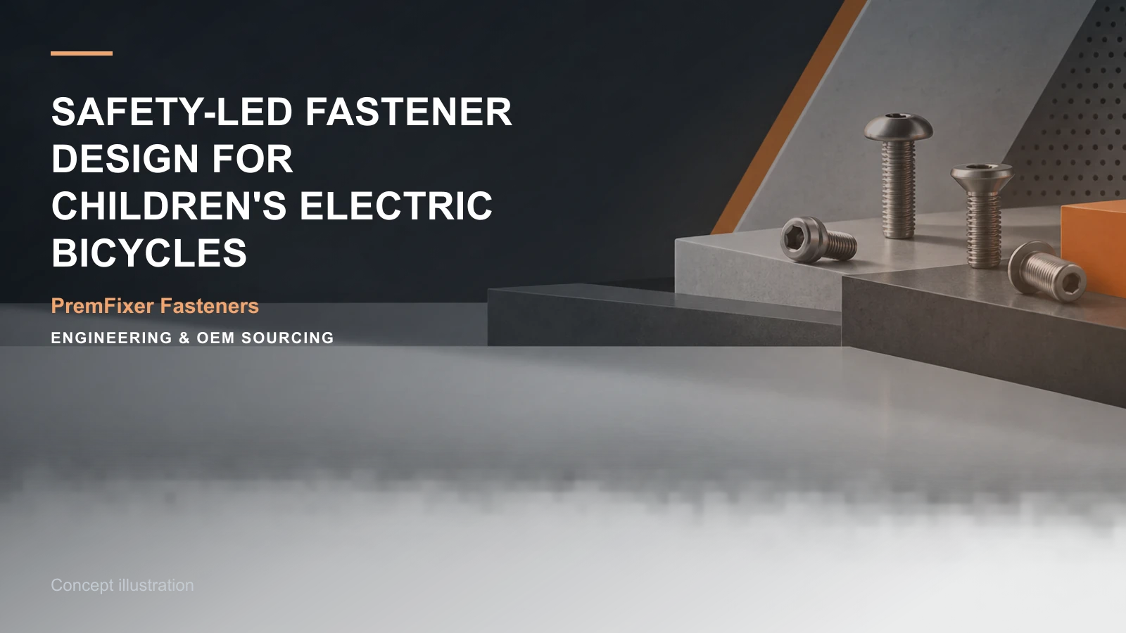 Concept illustration for Safety-Led Fastener Design for Children's Electric Bicycles.