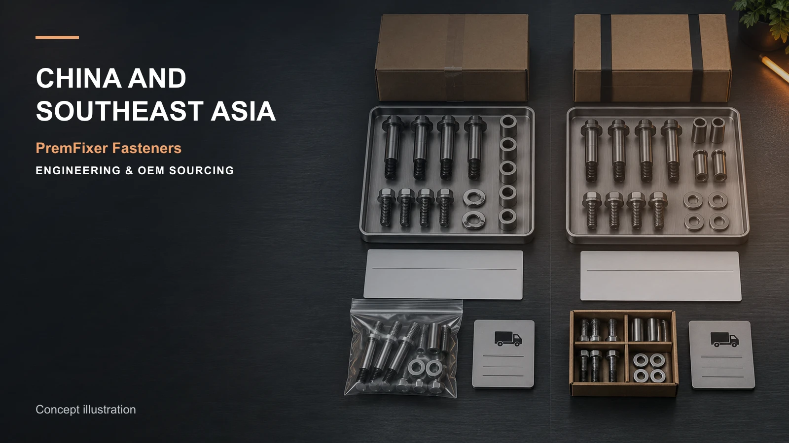 Conceptual engineering workspace introducing regional precision-fastener sourcing for bicycle and electric-mobility OEM teams.