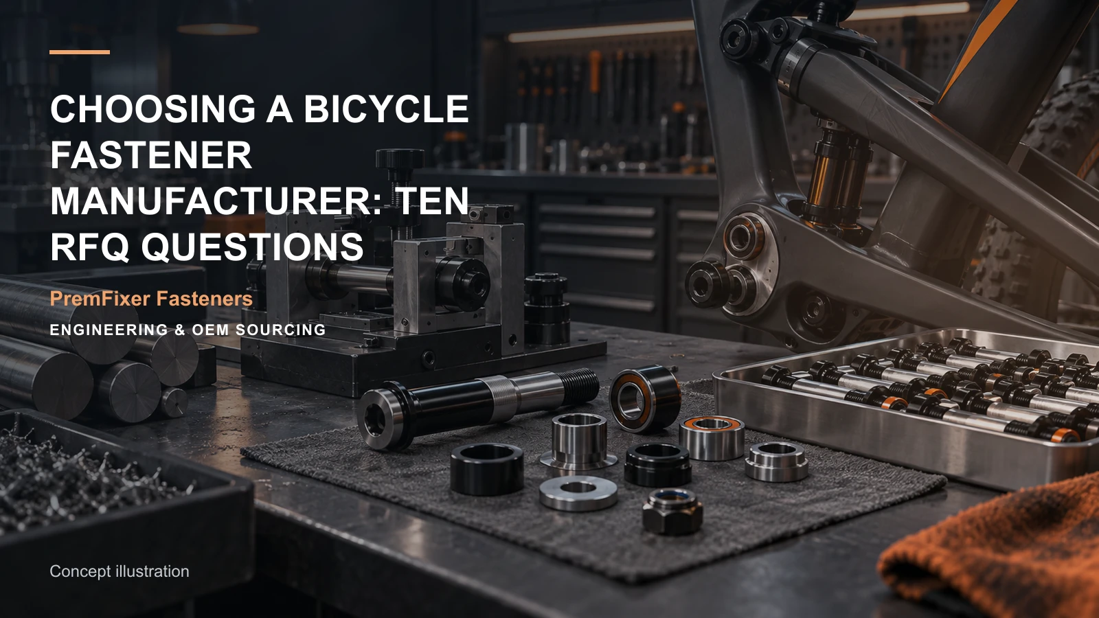 Concept illustration for Choosing a Bicycle Fastener Manufacturer: Ten RFQ Questions.