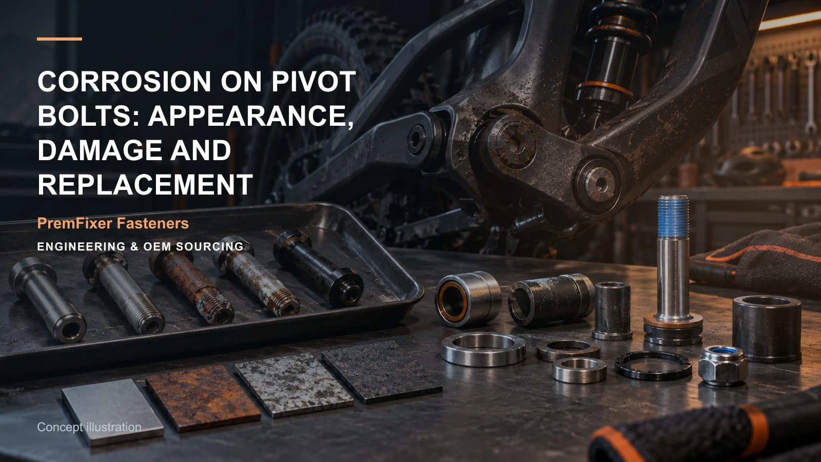 Concept illustration for Corrosion on Pivot Bolts: Appearance, Damage and Replacement.