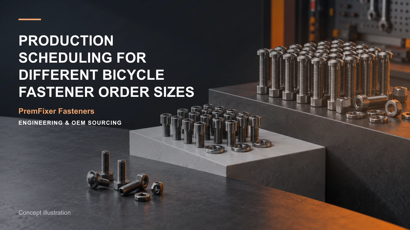 Concept illustration for Production Scheduling for Different Bicycle Fastener Order Sizes.