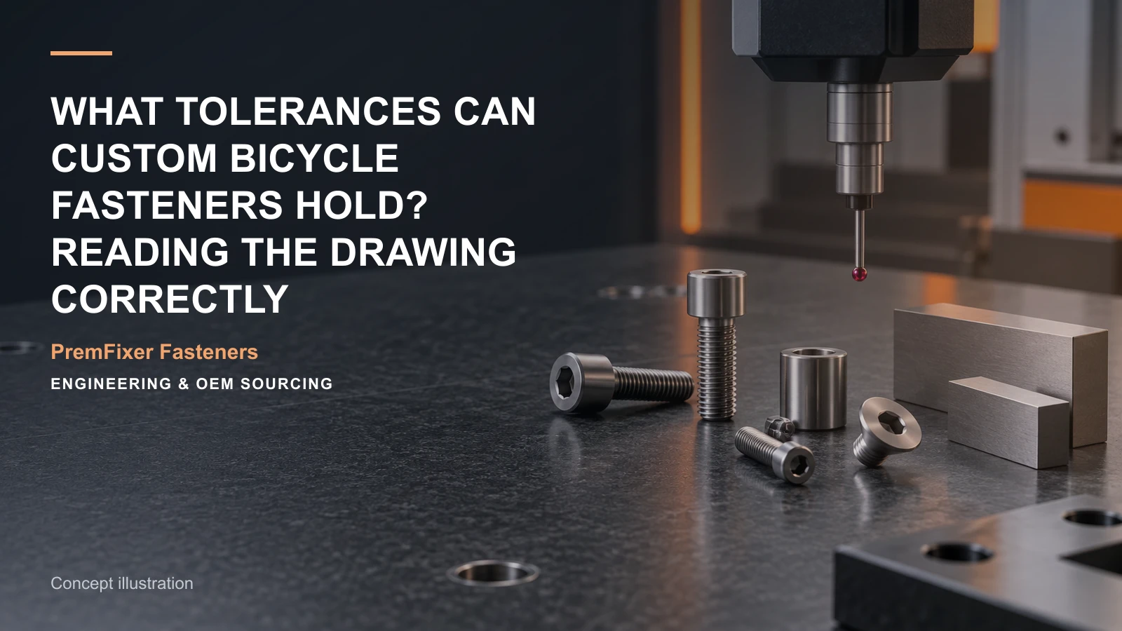 Concept illustration for What Tolerances Can Custom Bicycle Fasteners Hold? Reading the Drawing Correctly.