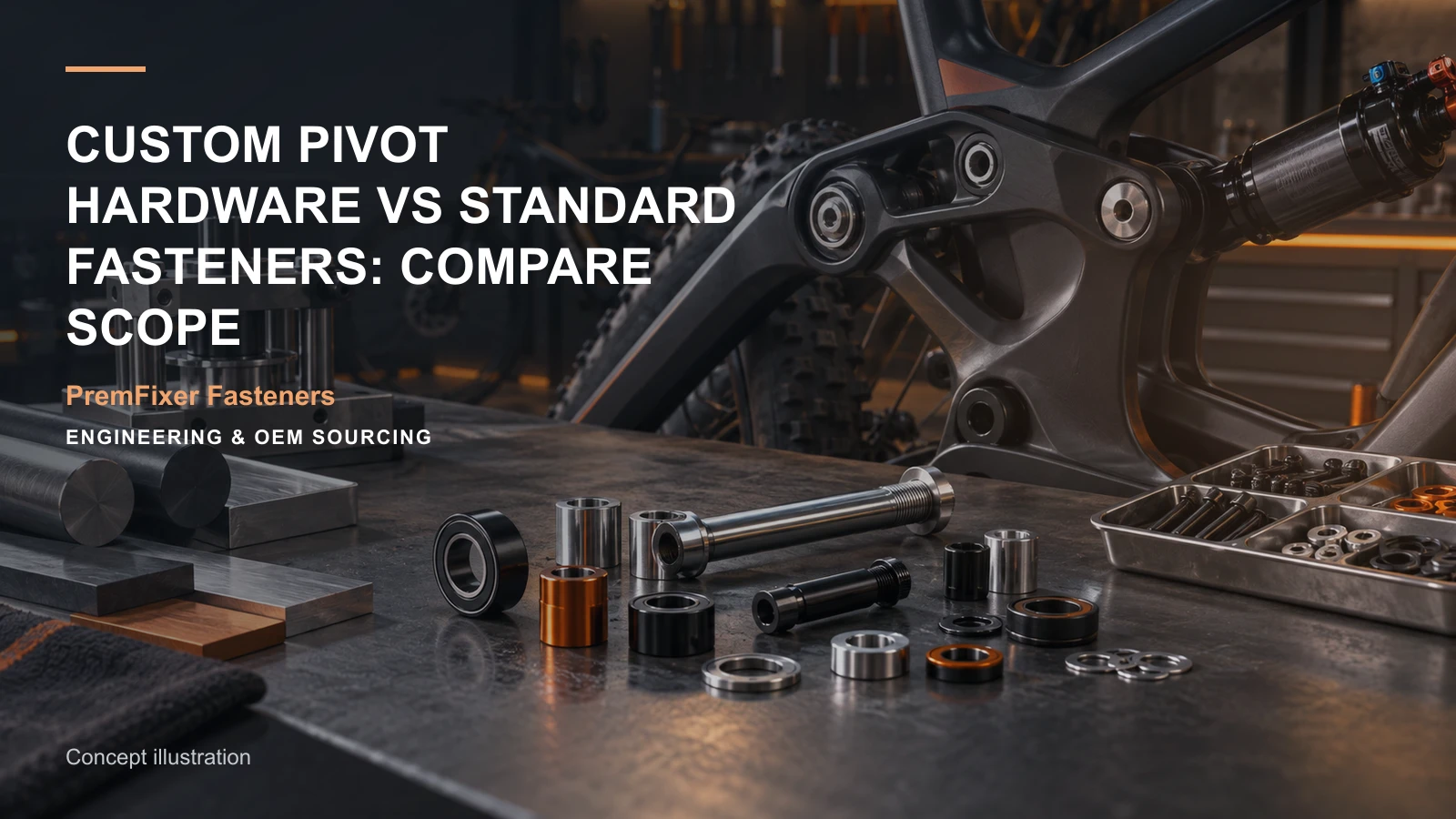 Concept illustration for Custom Pivot Hardware vs Standard Fasteners: Compare Scope.