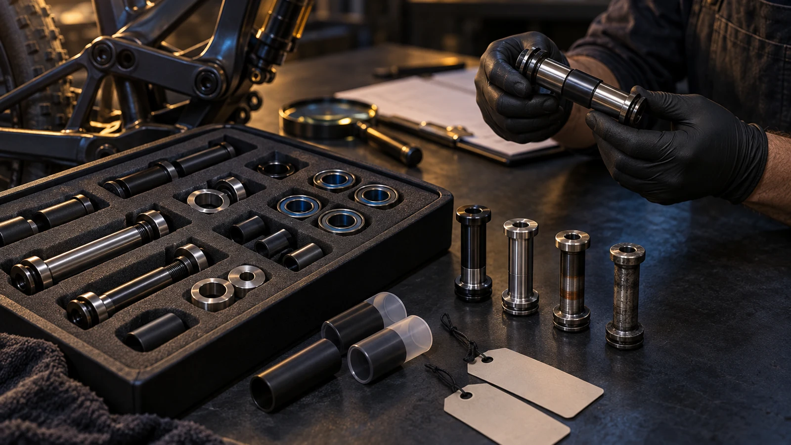 Concept warranty-condition review with custom pivot components and retained packaging, not a real claim or legal agreement