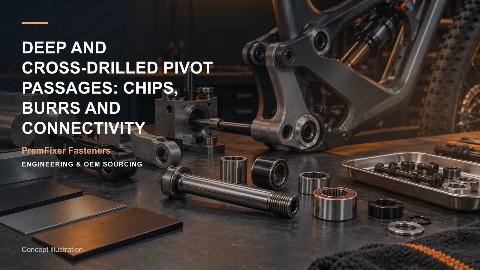 Concept illustration for Deep and Cross-Drilled Pivot Passages: Chips, Burrs and Connectivity.