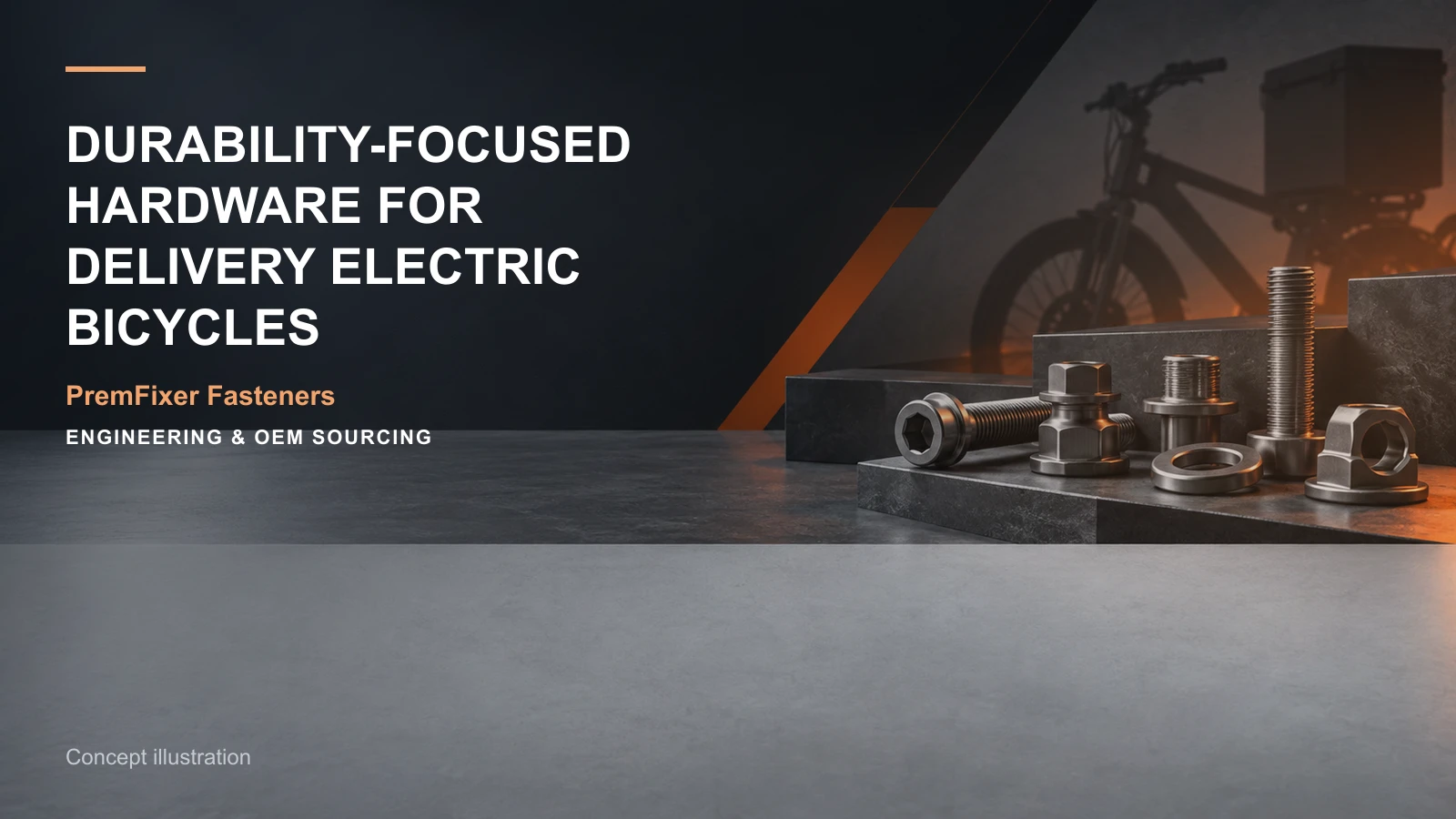 Concept illustration for Durability-Focused Hardware for Delivery Electric Bicycles.