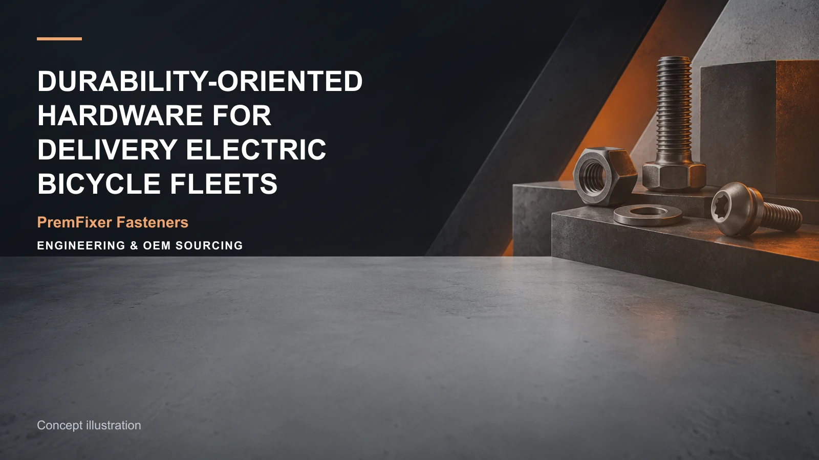 Concept illustration for Durability-Oriented Hardware for Delivery Electric Bicycle Fleets.