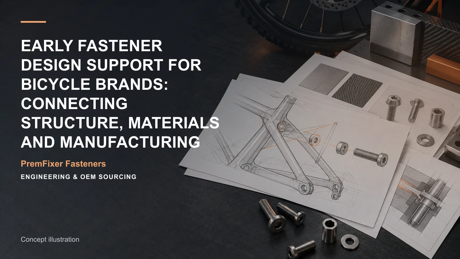 Concept illustration for Early Fastener Design Support for Bicycle Brands: Connecting Structure, Materials and Manufacturing.