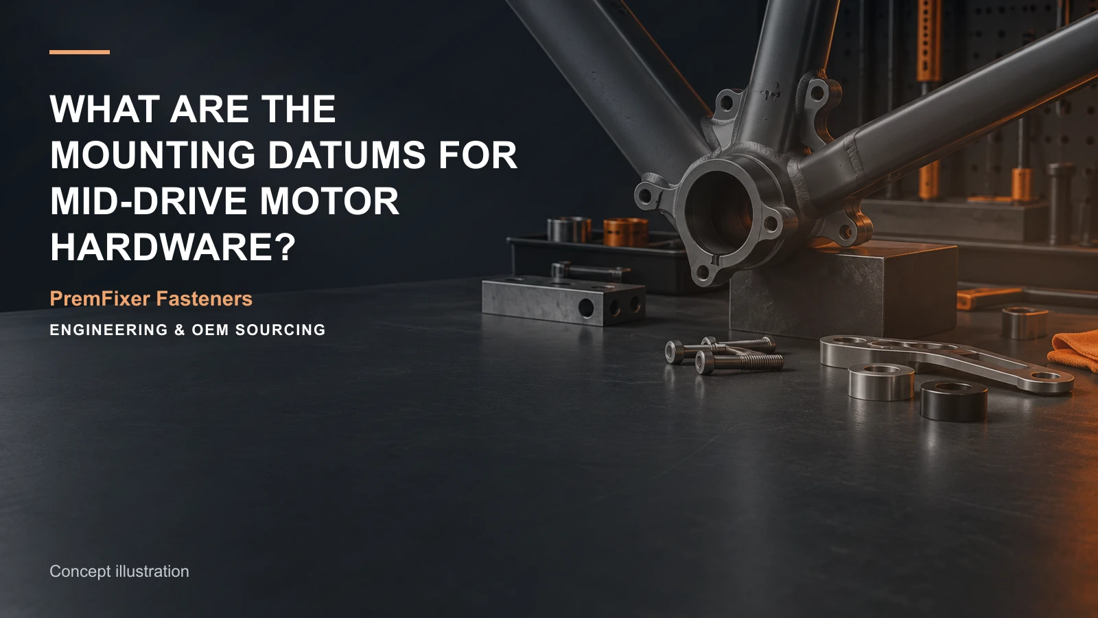 Concept illustration for What Are the Mounting Datums for Mid-Drive Motor Hardware?.