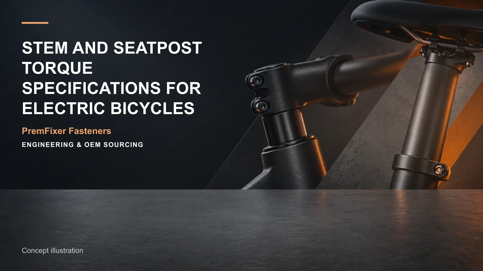 Concept illustration for Stem and Seatpost Torque Specifications for Electric Bicycles.