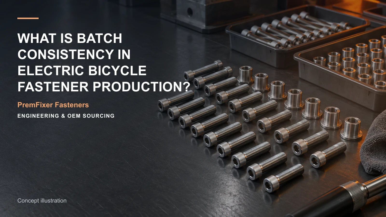 Concept illustration for What Is Batch Consistency in Electric Bicycle Fastener Production?.
