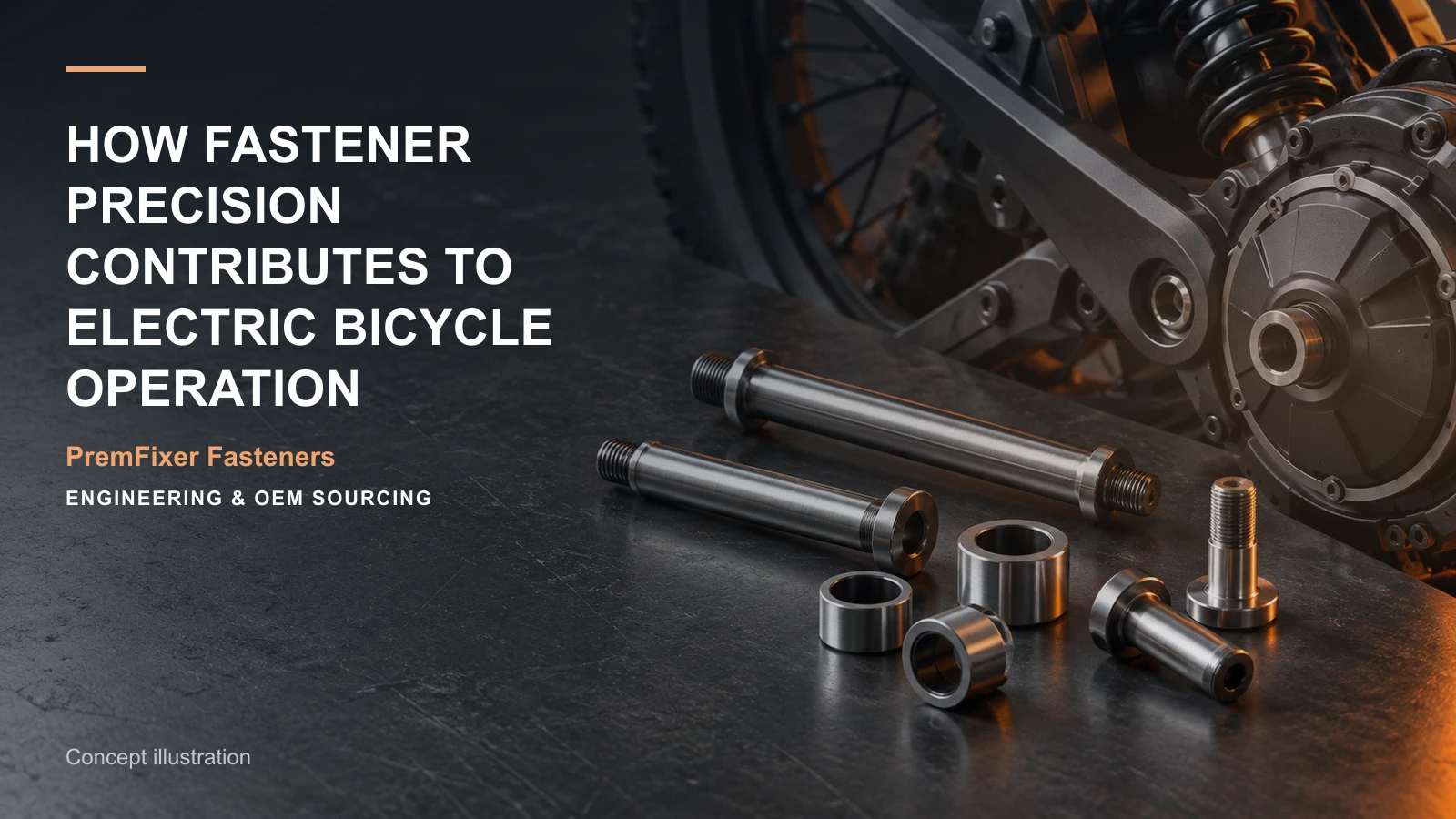 Concept illustration for How Fastener Precision Contributes to Electric Bicycle Operation.