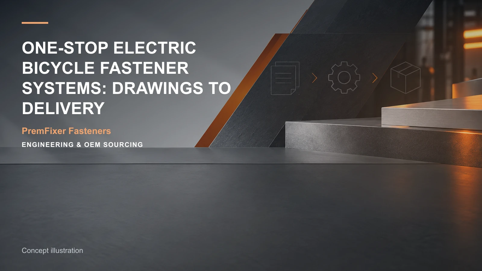 Concept illustration for One-Stop Electric Bicycle Fastener Systems: Drawings to Delivery.