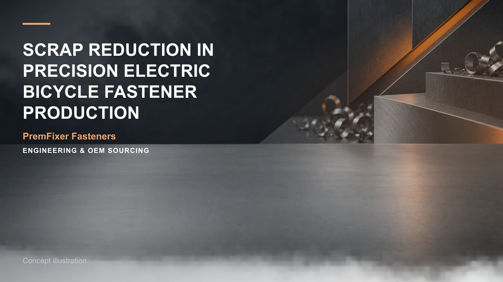 Concept illustration for Scrap Reduction in Precision Electric Bicycle Fastener Production.