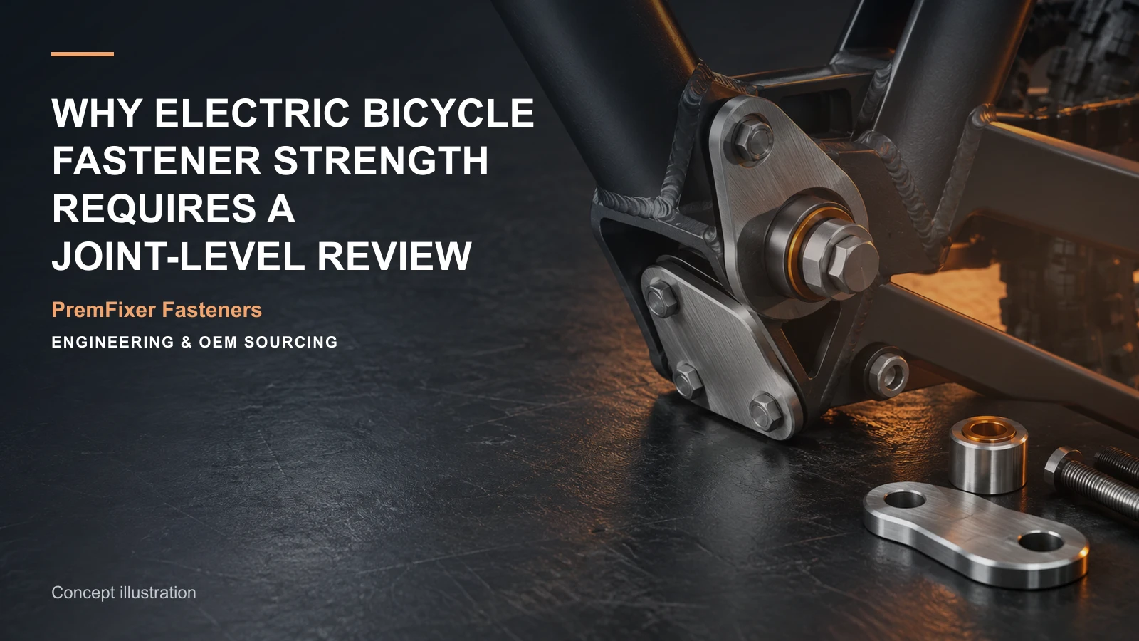 Concept illustration for Why Electric Bicycle Fastener Strength Requires a Joint-Level Review.