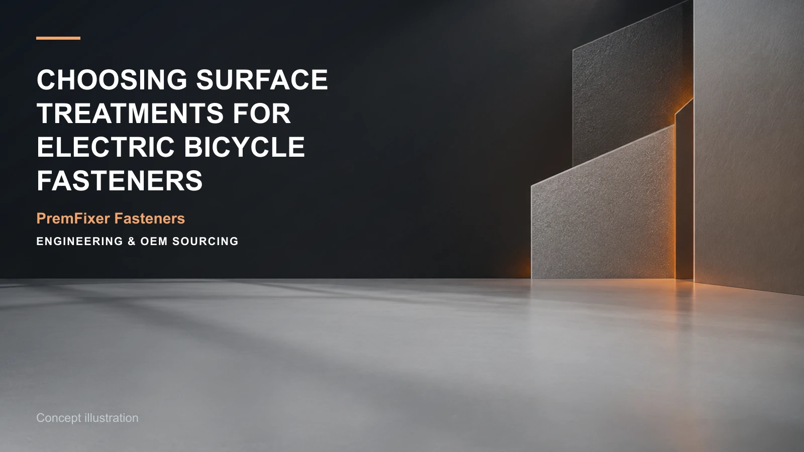 Concept illustration for Choosing Surface Treatments for Electric Bicycle Fasteners.