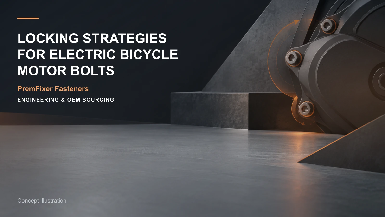 Concept illustration for Locking Strategies for Electric Bicycle Motor Bolts.