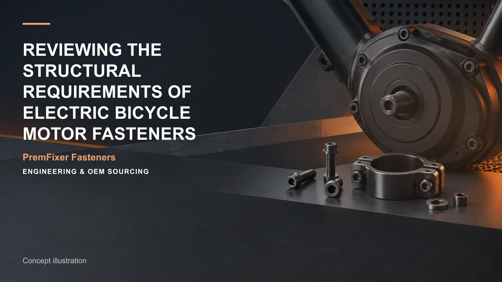 Concept illustration for Reviewing the Structural Requirements of Electric Bicycle Motor Fasteners.