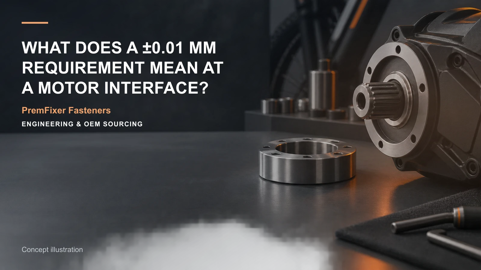 Concept illustration for What Does a ±0.01 mm Requirement Mean at a Motor Interface?.