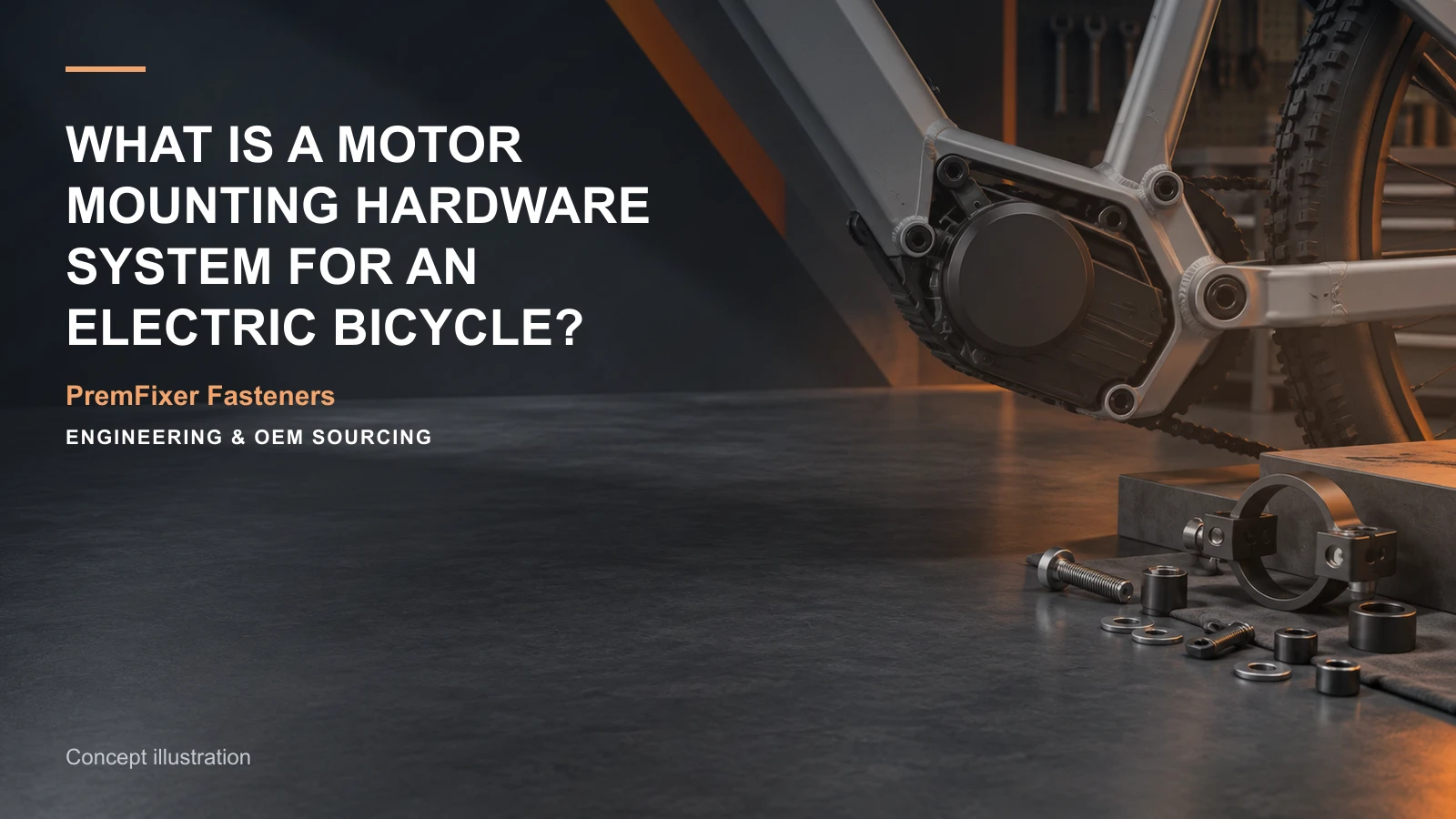 Concept illustration for What Is a Motor Mounting Hardware System for an Electric Bicycle?.