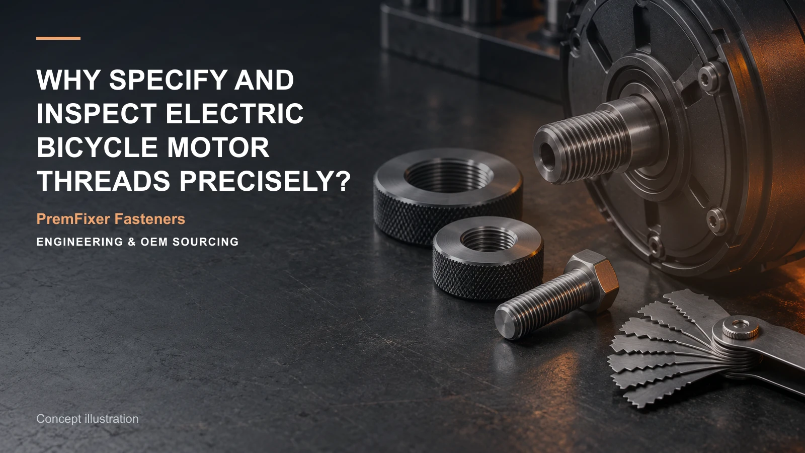 Concept illustration for Why Specify and Inspect Electric Bicycle Motor Threads Precisely?.