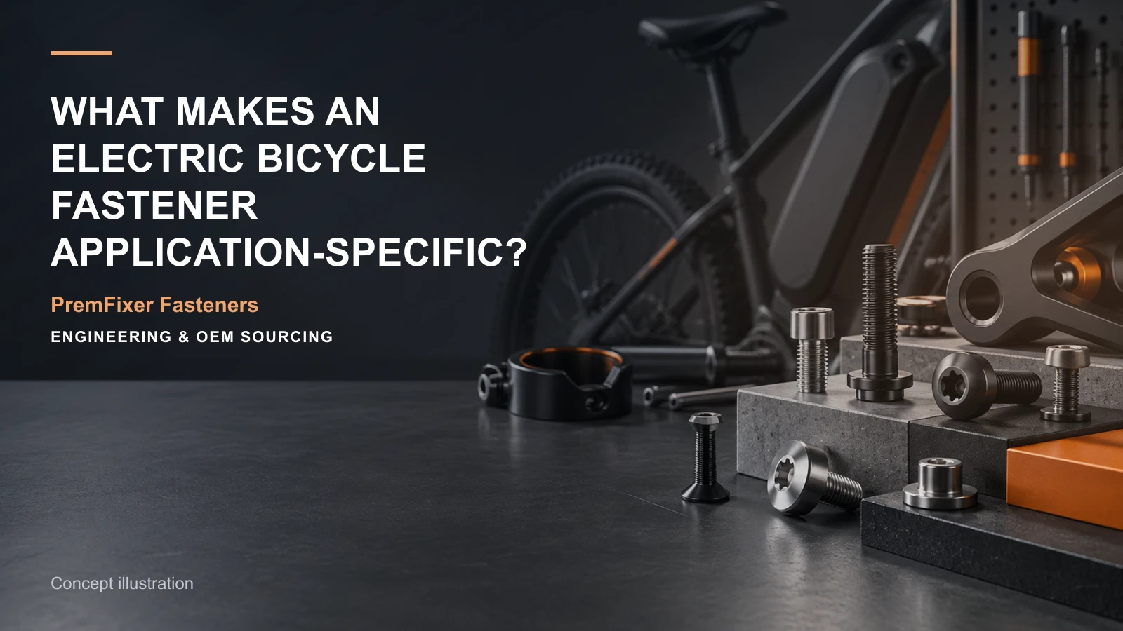 Concept illustration for What Makes an Electric Bicycle Fastener Application-Specific?.