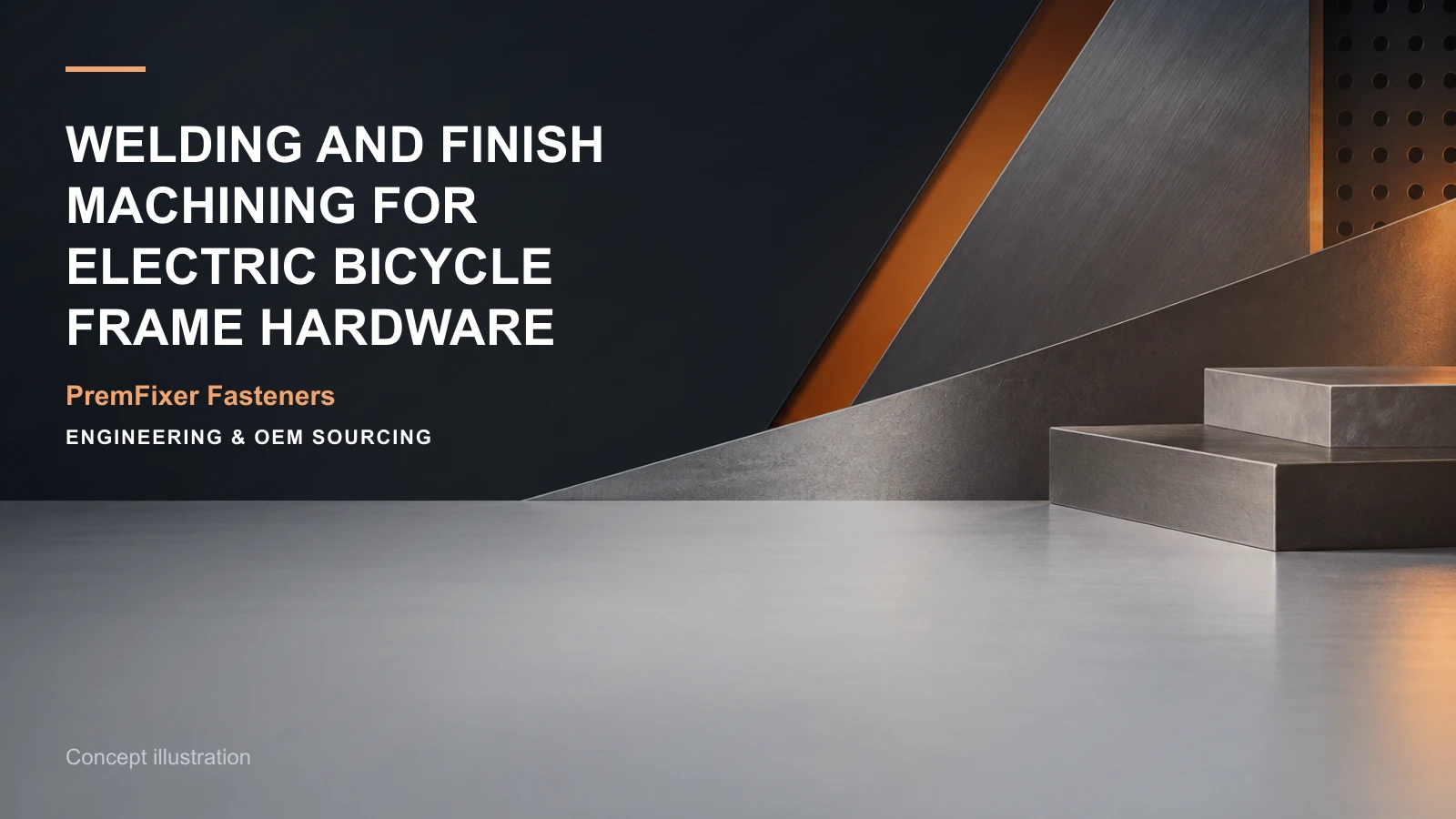 Concept illustration for Welding and Finish Machining for Electric Bicycle Frame Hardware.