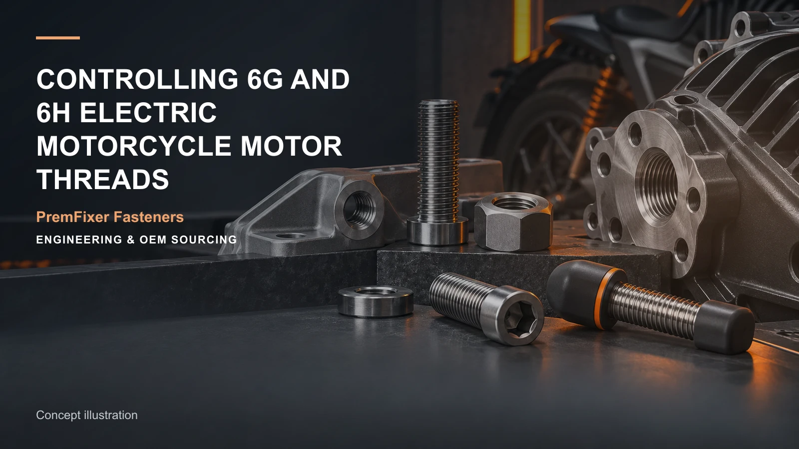 Concept illustration for Controlling 6g and 6H Electric Motorcycle Motor Threads.