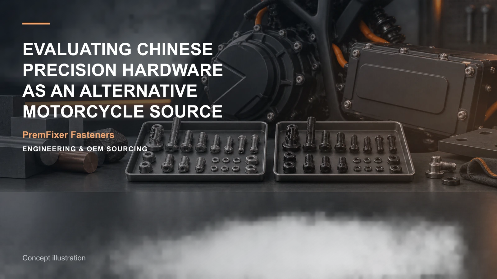 Concept illustration for Evaluating Chinese Precision Hardware as an Alternative Motorcycle Source.