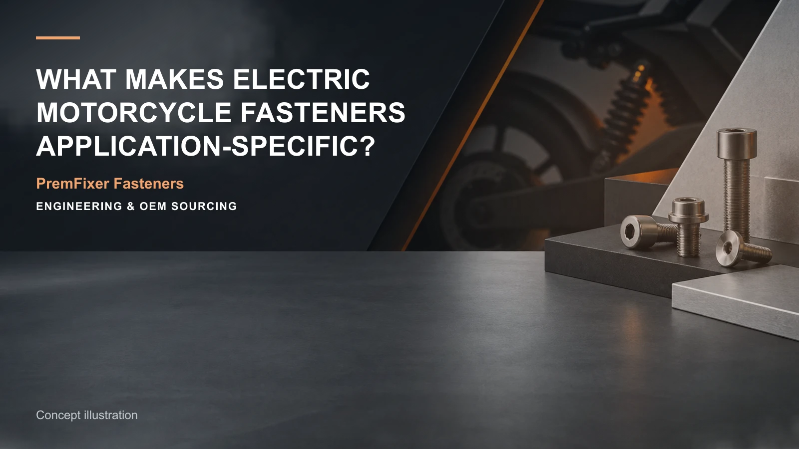 Concept illustration for What Makes Electric Motorcycle Fasteners Application-Specific?.