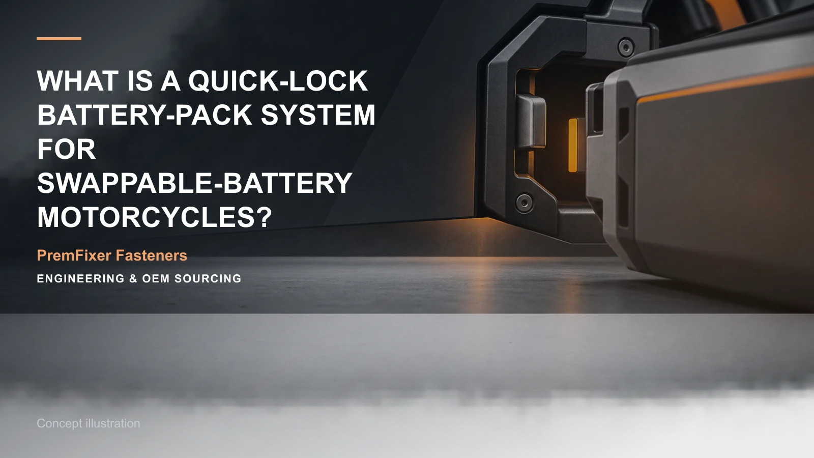 Concept illustration for What Is a Quick-Lock Battery-Pack System for Swappable-Battery Motorcycles?.