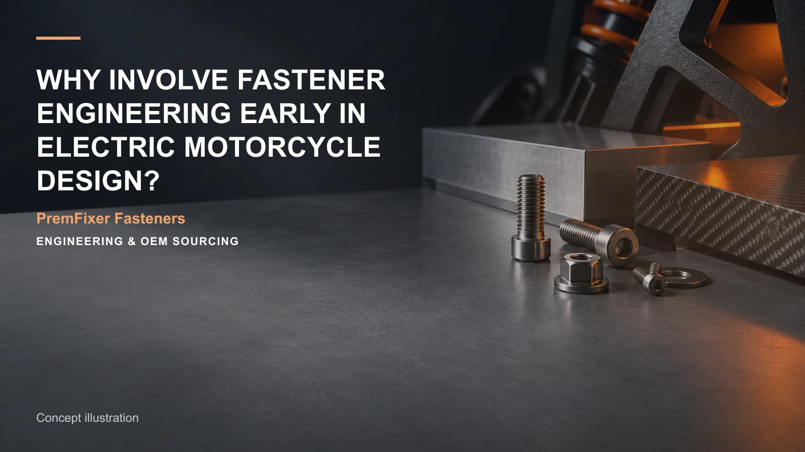 Concept illustration for Why Involve Fastener Engineering Early in Electric Motorcycle Design?.
